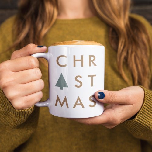 Christmas Tree  Modern Minimalist Scandinavian Coffee Mug