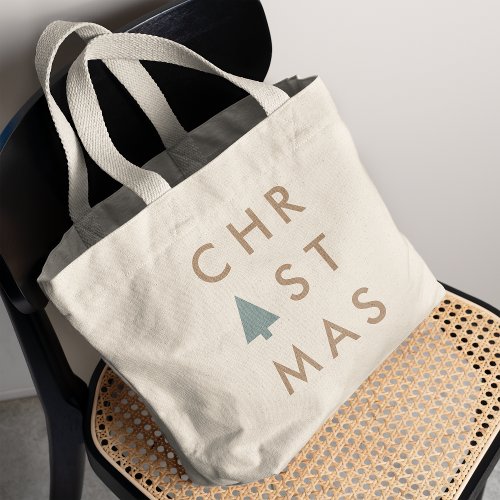 Christmas Tree  Modern Minimalist Scandinavian Large Tote Bag