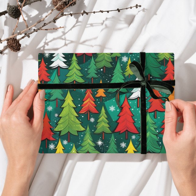 Christmas tree modern pattern wrapping paper (Creator Uploaded)