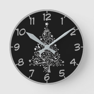 Christmas Tree Modern Round Clock