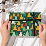 Christmas tree Modern wrapping paper Pattern<br><div class="desc">Christmas tree in pattern inspired design,  it features forest trees in pattern. Winter snow flakes can be seen in the background.</div>