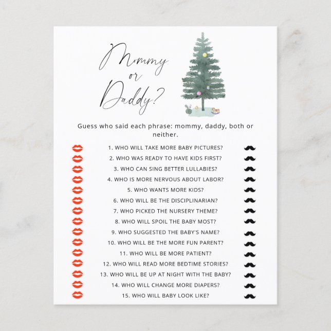 Christmas tree - mommy or daddy game (Front)