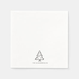 Christmas Tree Monogram Holiday Paper Napkins