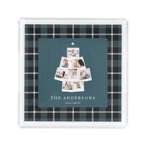 Christmas tree multi photo holiday acrylic tray