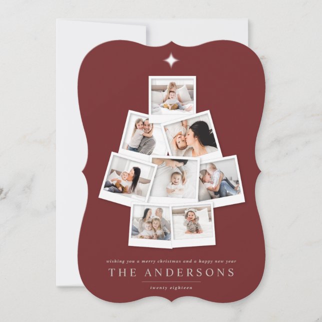Christmas tree multi photo holiday card (Front)
