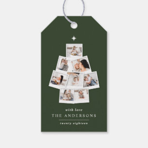 Christmas tree multi photo holiday gift tags
