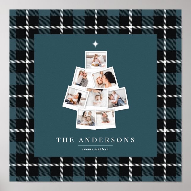 Christmas tree multi photo holiday poster (Front)