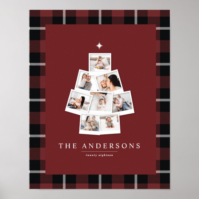 Christmas tree multi photo holiday poster (Front)