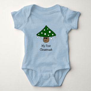 Christmas Tree Mushroom Baby Bodysuit