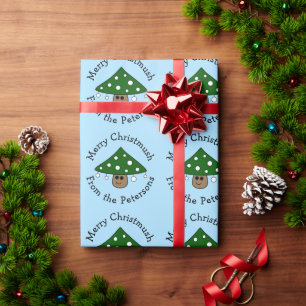 Christmas Tree Mushroom Wrapping Paper