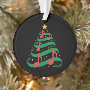 Christmas Tree Music Notes Star Xmas Melody Ornament