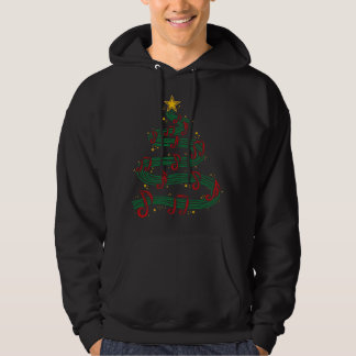 Christmas Tree Musical Notes Song Musician Sing Ca Hoodie
