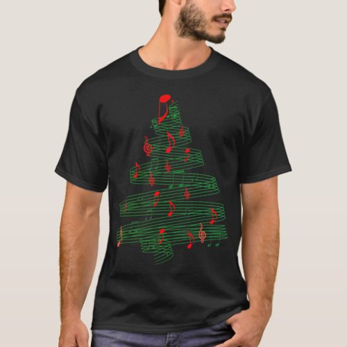 Christmas Tree Musical Notes Song Xmas Musician T_Shirt