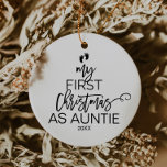 Christmas Tree My First Christmas As Auntie Ceramic Ornament at Zazzle