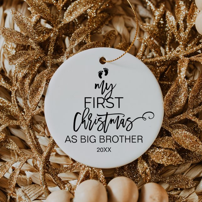 Christmas Tree My First Christmas as Big Brother Ceramic Ornament (Creator Uploaded)