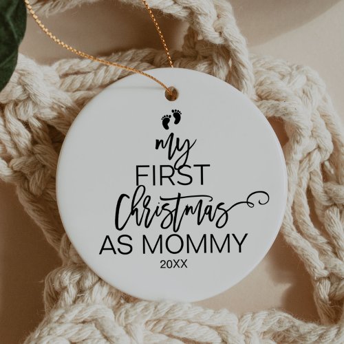 Christmas Tree My First Christmas as Mommy Holiday Ceramic Ornament