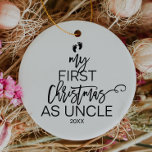 Christmas Tree My First Christmas As Uncle Ceramic Ornament at Zazzle