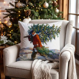 Christmas Tree    N.C. Wyeth Throw Pillow