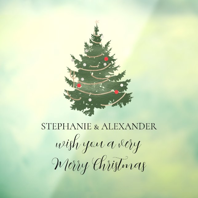 Christmas Tree Names Merry Christmas Window Cling (Sheet 3)