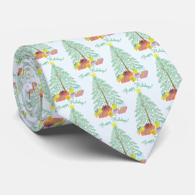 Christmas Tree Neck Tie (Rolled)