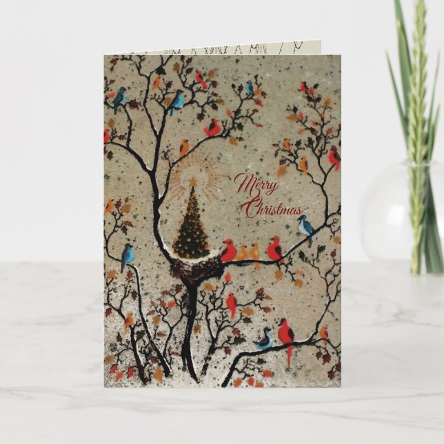 Christmas Tree Nest - (More Options) Cards (Front)