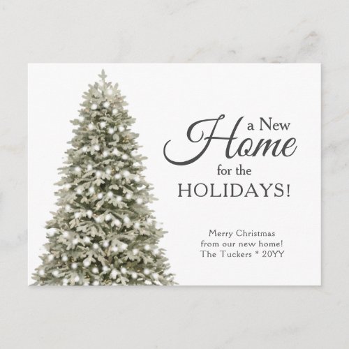 Christmas Tree New Home Moving Announcement Postcard