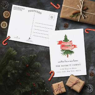 Christmas Tree New Home Moving Announcement Postcard