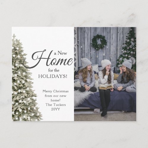 Christmas Tree New Home Photo Moving Postcard