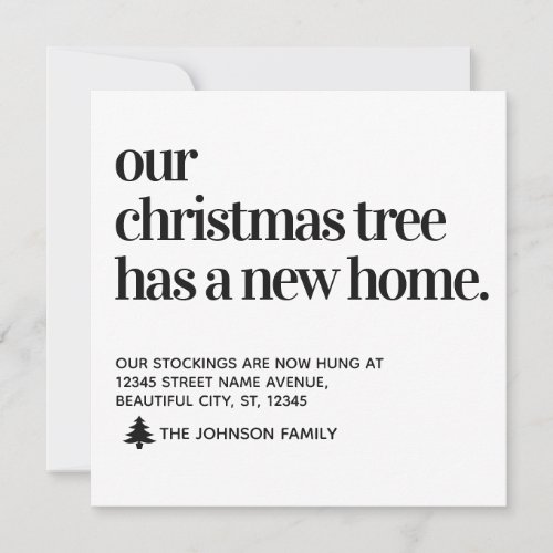 Christmas Tree New Home Weve Moved Holiday Moving Announcement