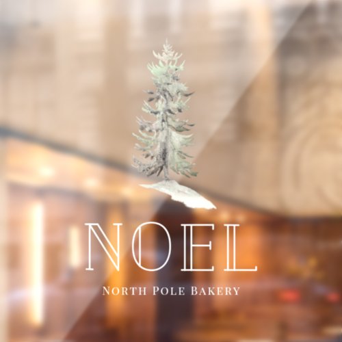 Christmas Tree NOEL White Holiday Window Cling