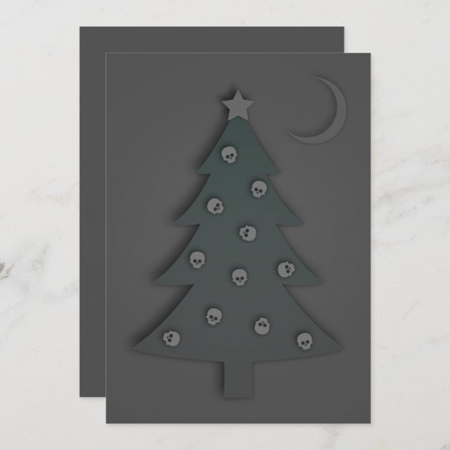 Christmas Tree Noir Invitation (Front/Back)