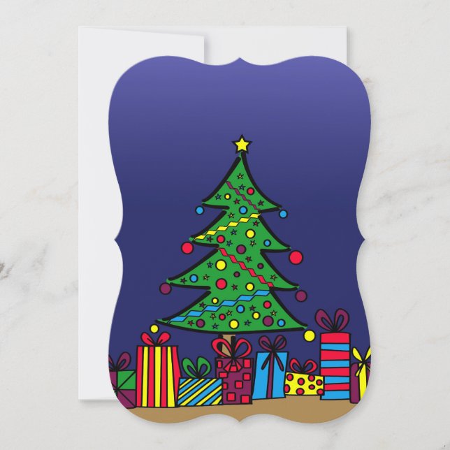 Christmas tree note card (Front)