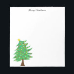 Christmas tree note pad<br><div class="desc">Christmas tree filled with colorful holiday bulbs and a golden star on top.</div>