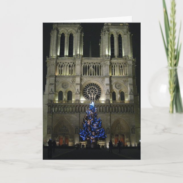 Christmas Tree Notre Dame Holiday Card (Front)