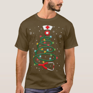Christmas Tree Nursing Funny Nurse RN LPN Squad X T-Shirt