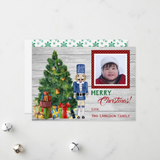 Christmas Tree Nutcracker Family or Childs Photo Holiday Card