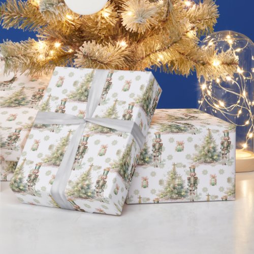 Christmas Tree Nutcracker Wrapping Paper