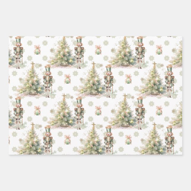 Christmas Tree Nutcracker  Wrapping Paper Sheets (Front)