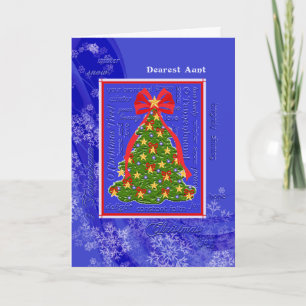 Christmas Tree O Tannenbaum Snowflakes for Aunt Holiday Card