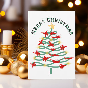Christmas Tree of Airplanes, Minimalist Photo Holiday Card