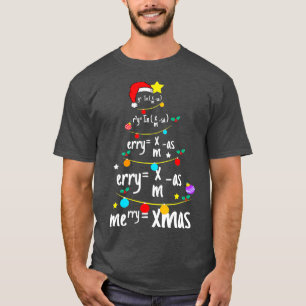 Christmas Tree of Equations Math Nerd Science Teac T-Shirt