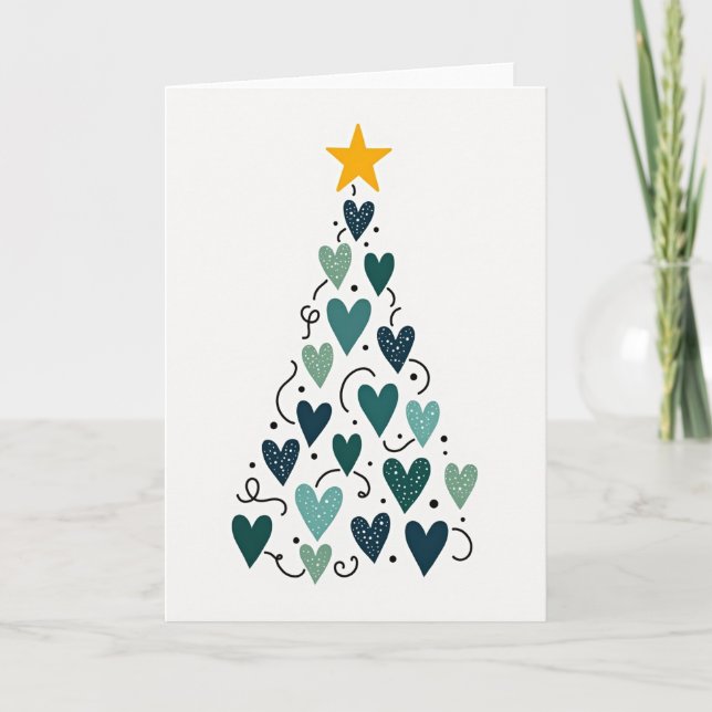 Christmas Tree of Hearts Card (Front)