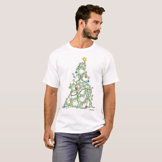 Christmas Tree of Kitties by Sandra Boynton T-Shirt | Zazzle
