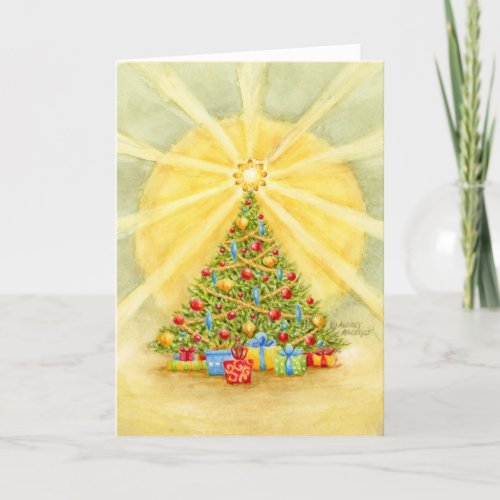 Christmas Tree of Light Blank Folded Greeting Card
