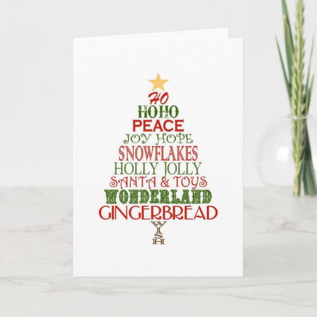Christmas Tree Of Words Card (Front)
