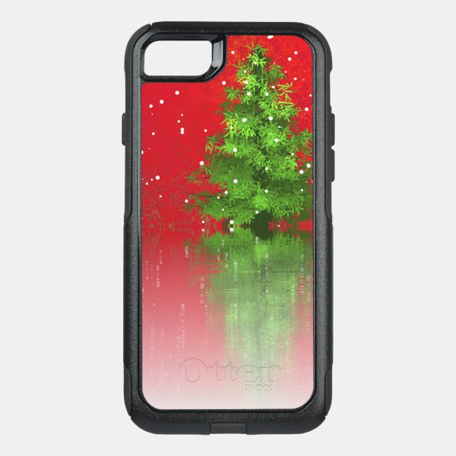 Christmas Tree on a Red Background | Phone Case (Back)