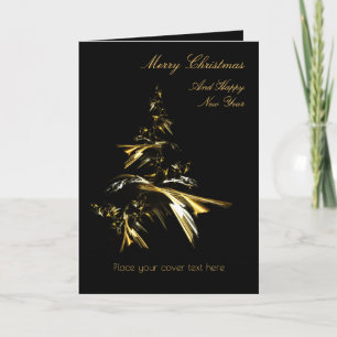 Christmas Tree on Black 001 Holiday Card