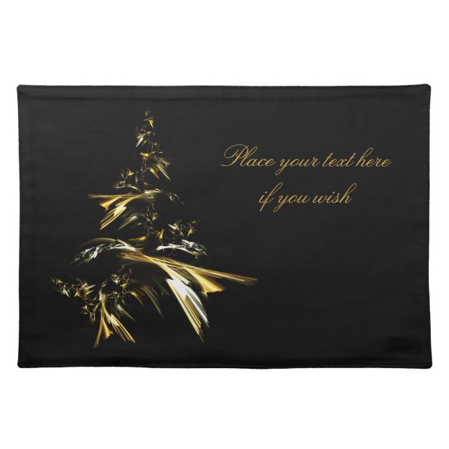 Christmas Tree on Black 001 Placemat (Front)
