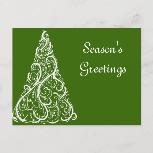 Christmas Tree on Green Business Seasons Greetings Postcard