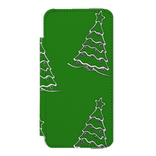 Christmas tree on green iPhone SE/5/5s wallet case